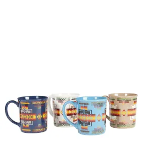 Pendleton Ceramic Mug Set of 4 Chief Joseph Multi