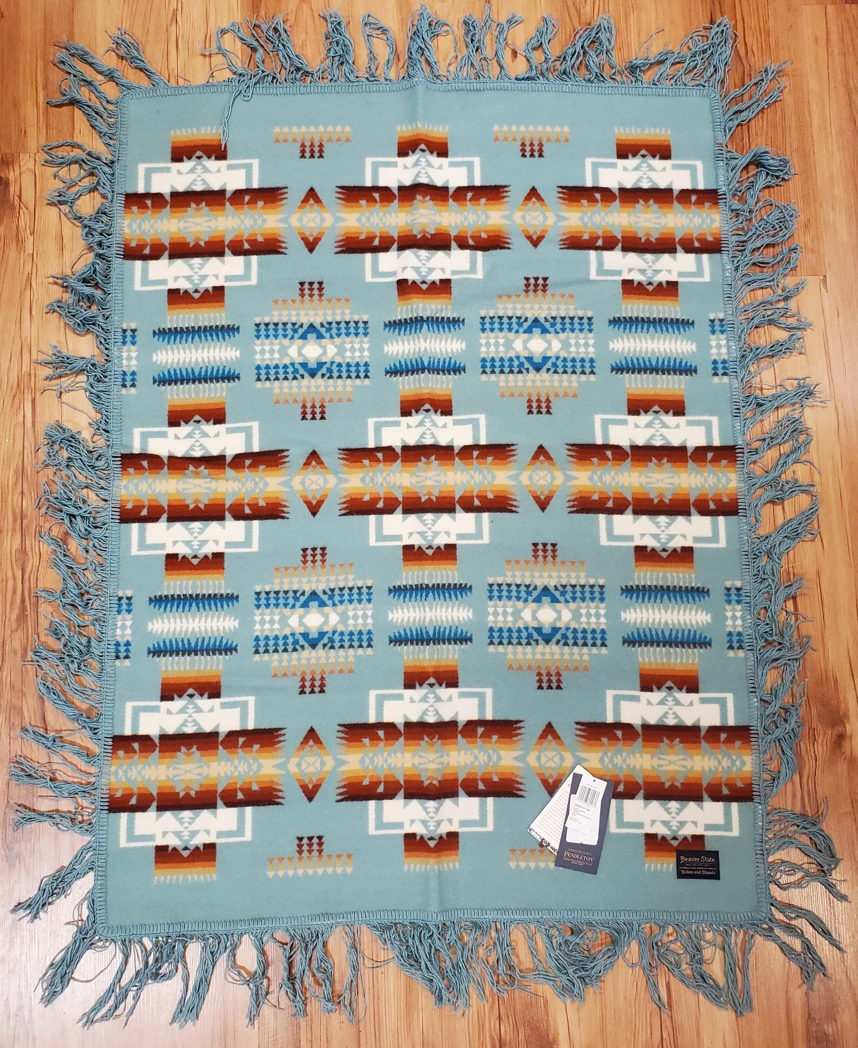 Pendleton Chief Joseph Baby Blanket Shawl Collection, Aqua