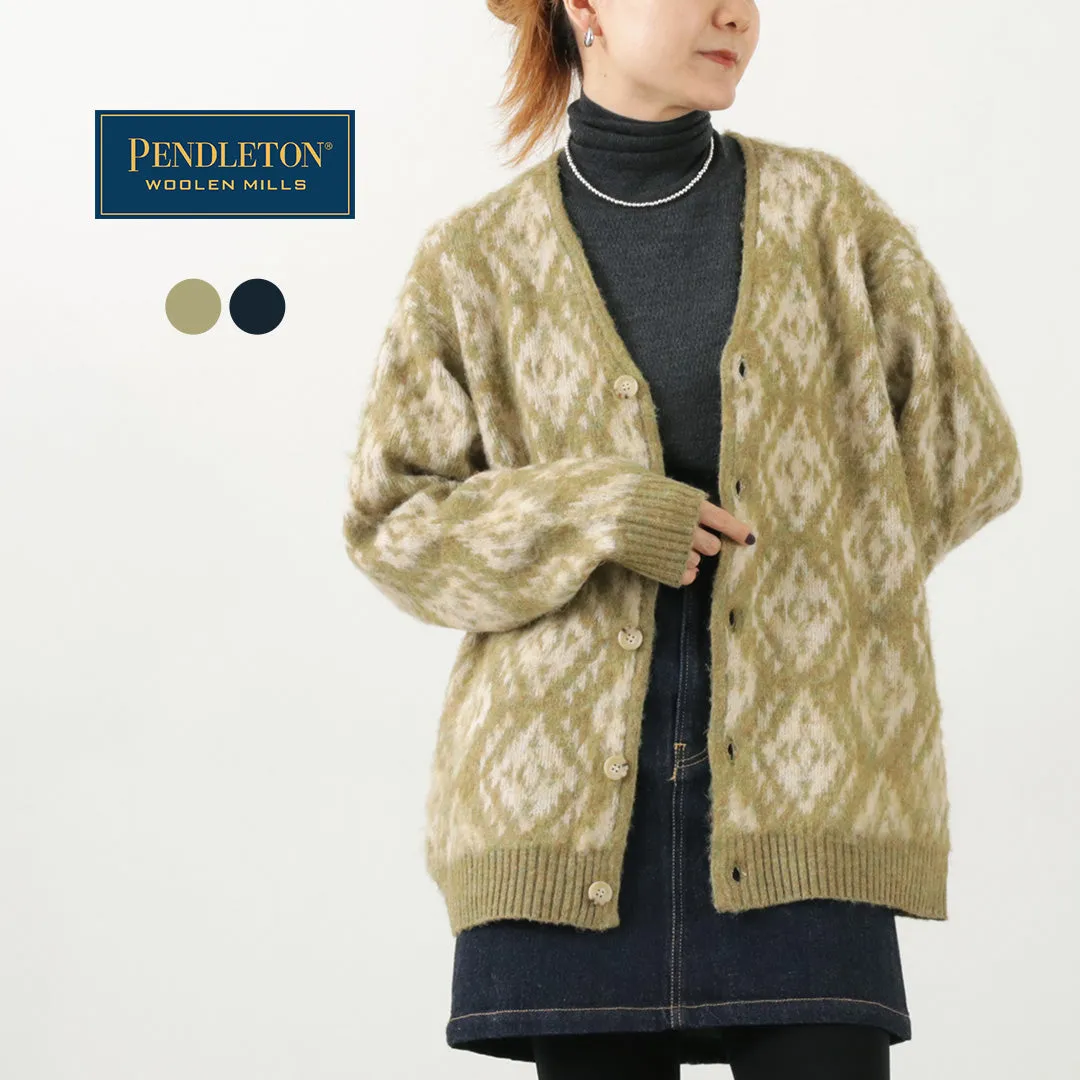 PENDLETON（ペンドルトン） Vネック カーディガン / レディース 長袖 羽織 柄 秋冬 V-neck Cardigan