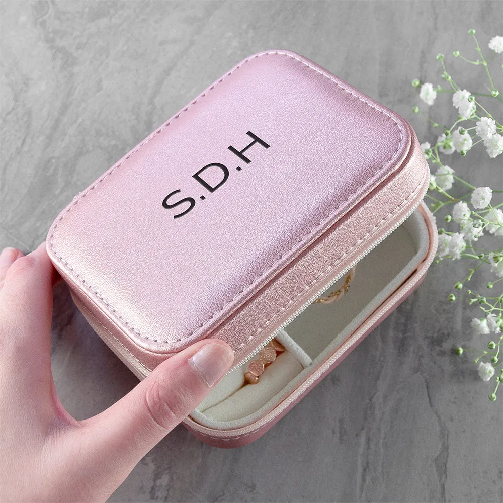 Personalised Pink Travel Jewellery Case