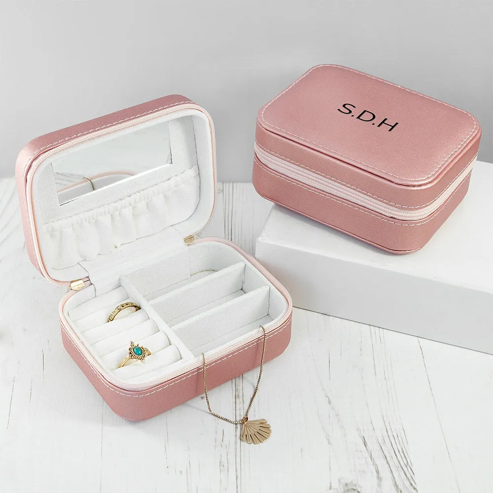 Personalised Pink Travel Jewellery Case