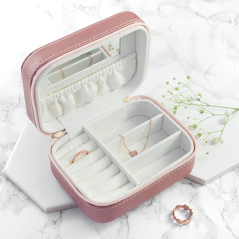 Personalised Pink Travel Jewellery Case