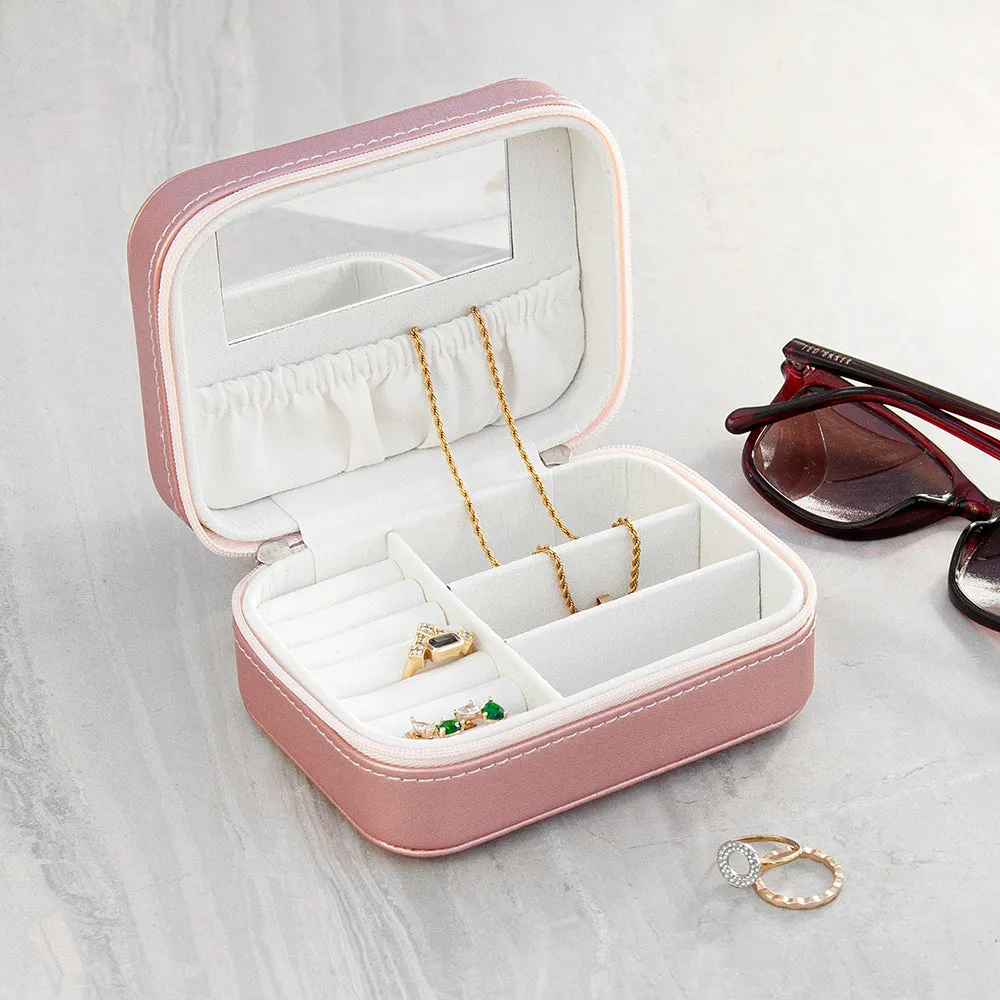 Personalised Pink Travel Jewellery Case