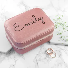 Personalised Pink Travel Jewellery Case