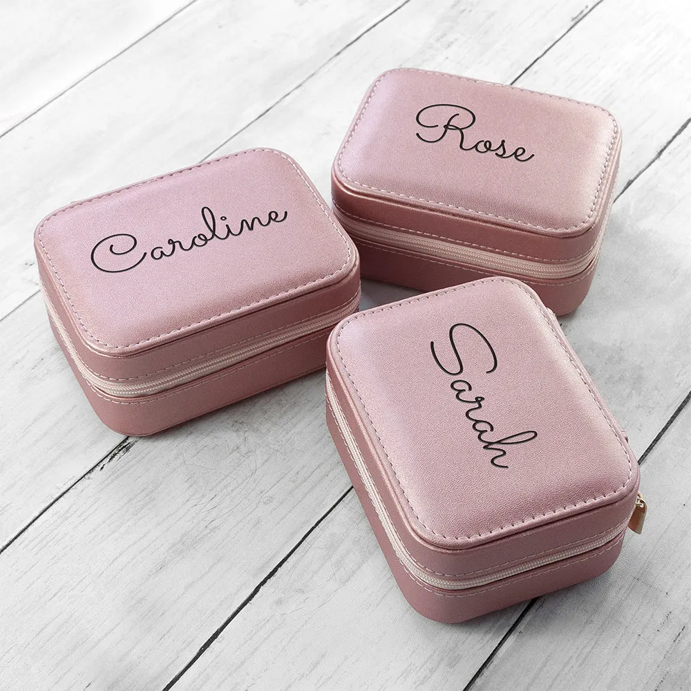 Personalised Pink Travel Jewellery Case