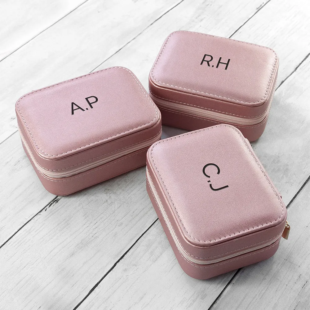 Personalised Pink Travel Jewellery Case