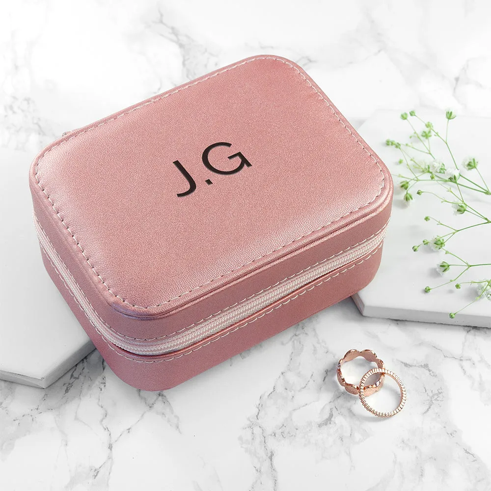 Personalised Pink Travel Jewellery Case