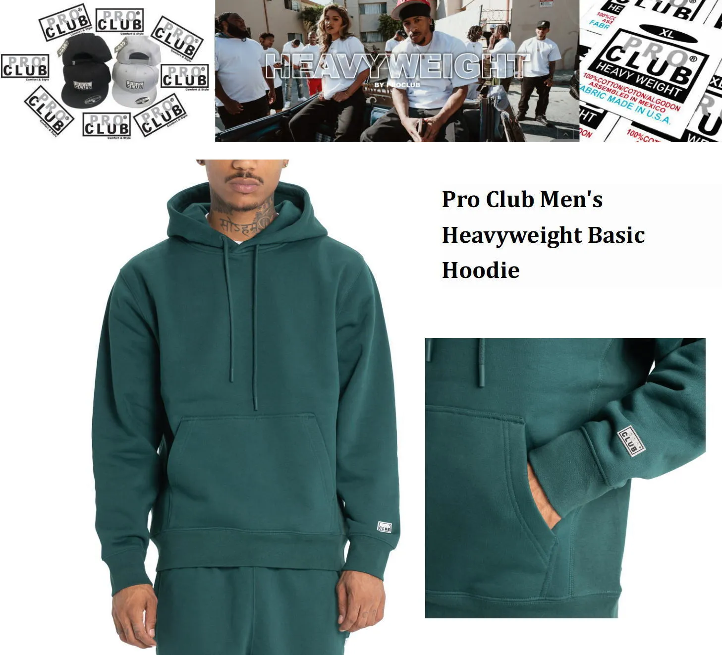 PRO CLUB  |Pullovers Unisex Sweat Street Style Long Sleeves Plain