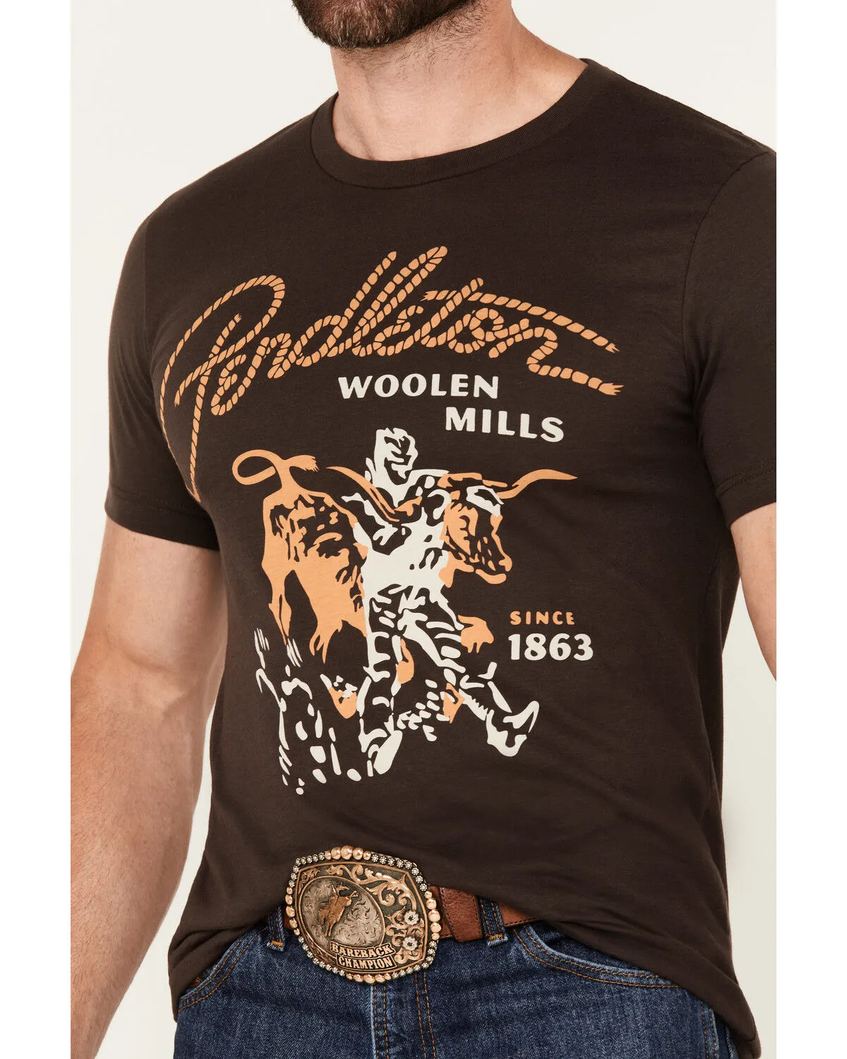 Product Name:  Pendleton Men's Boot Barn Exclusive Steer Rodeo Short Sleeve Graphic T-Shirt