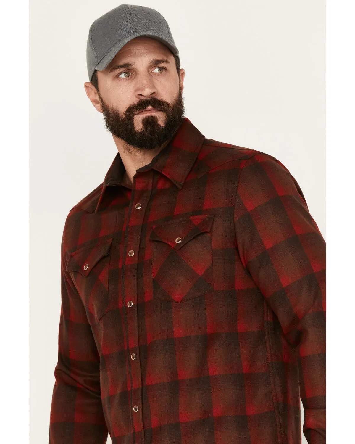 Product Name:  Pendleton Men's Canyon Ombre Plaid Long Sleeve Western Snap Shirt