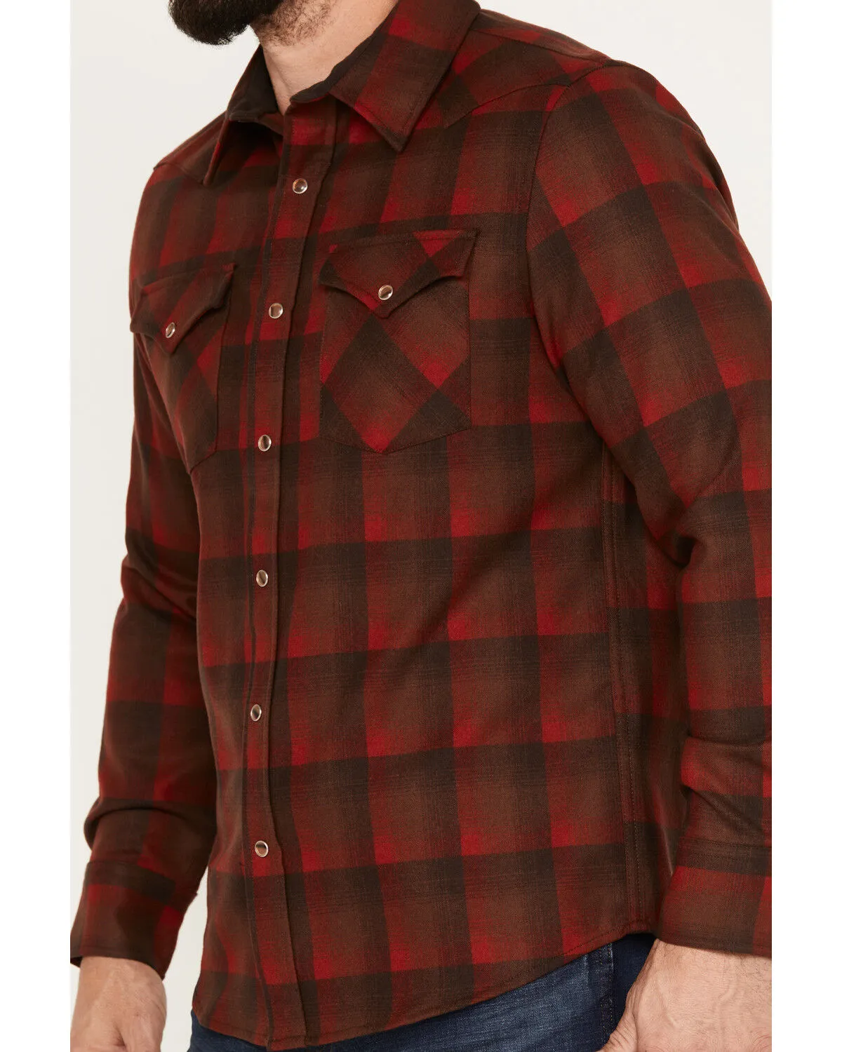 Product Name:  Pendleton Men's Canyon Ombre Plaid Long Sleeve Western Snap Shirt