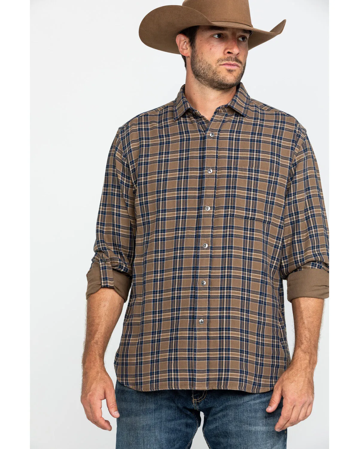 Product Name:  Pendleton Men's Tan Fairbanks Plaid Button Long Sleeve Western Shirt