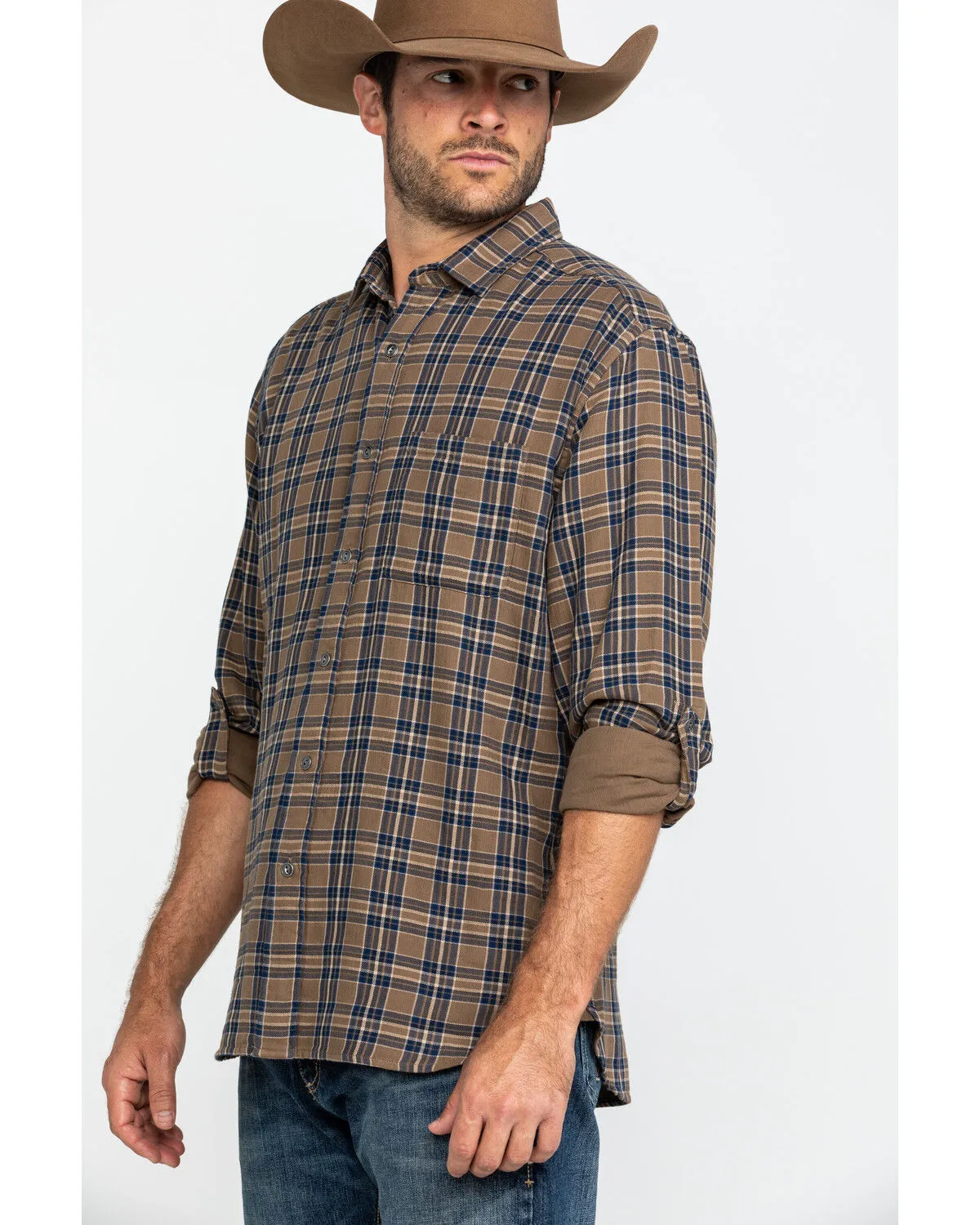 Product Name:  Pendleton Men's Tan Fairbanks Plaid Button Long Sleeve Western Shirt