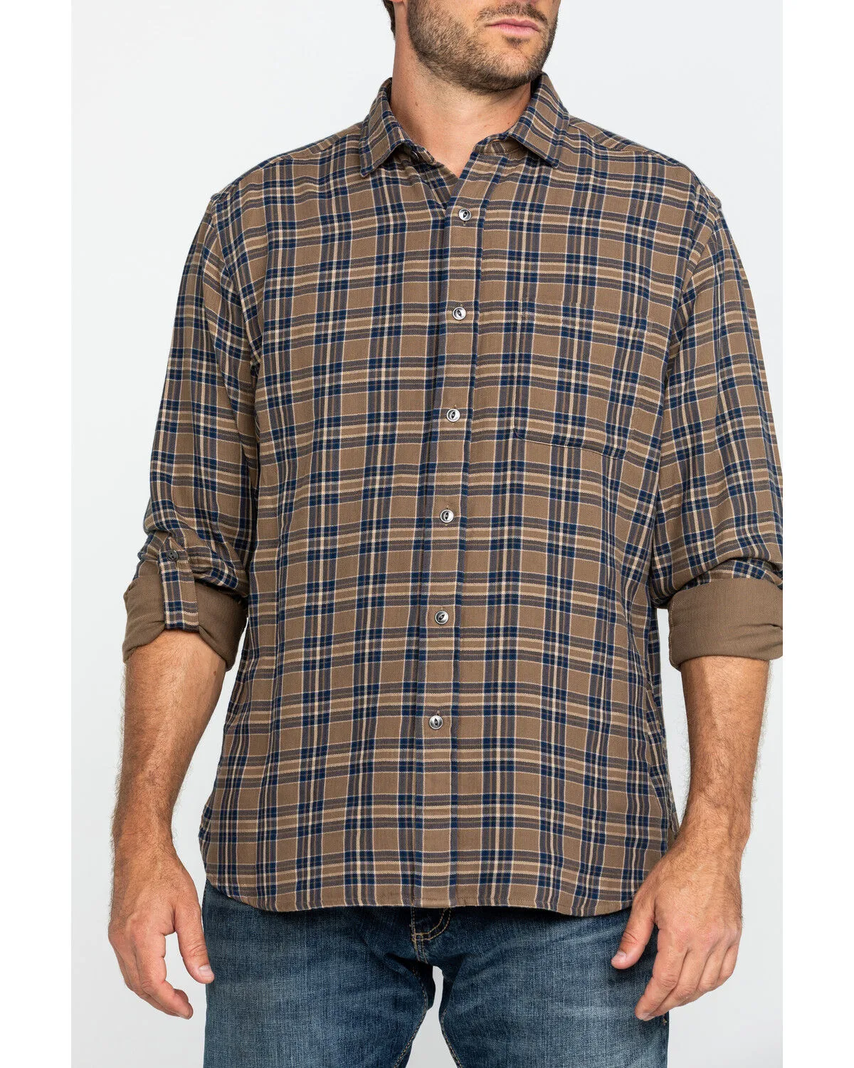 Product Name:  Pendleton Men's Tan Fairbanks Plaid Button Long Sleeve Western Shirt