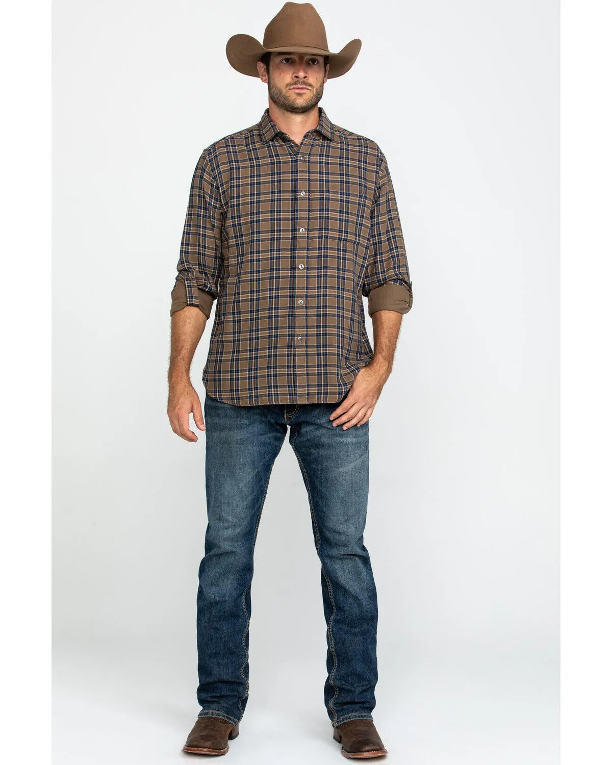 Product Name:  Pendleton Men's Tan Fairbanks Plaid Button Long Sleeve Western Shirt