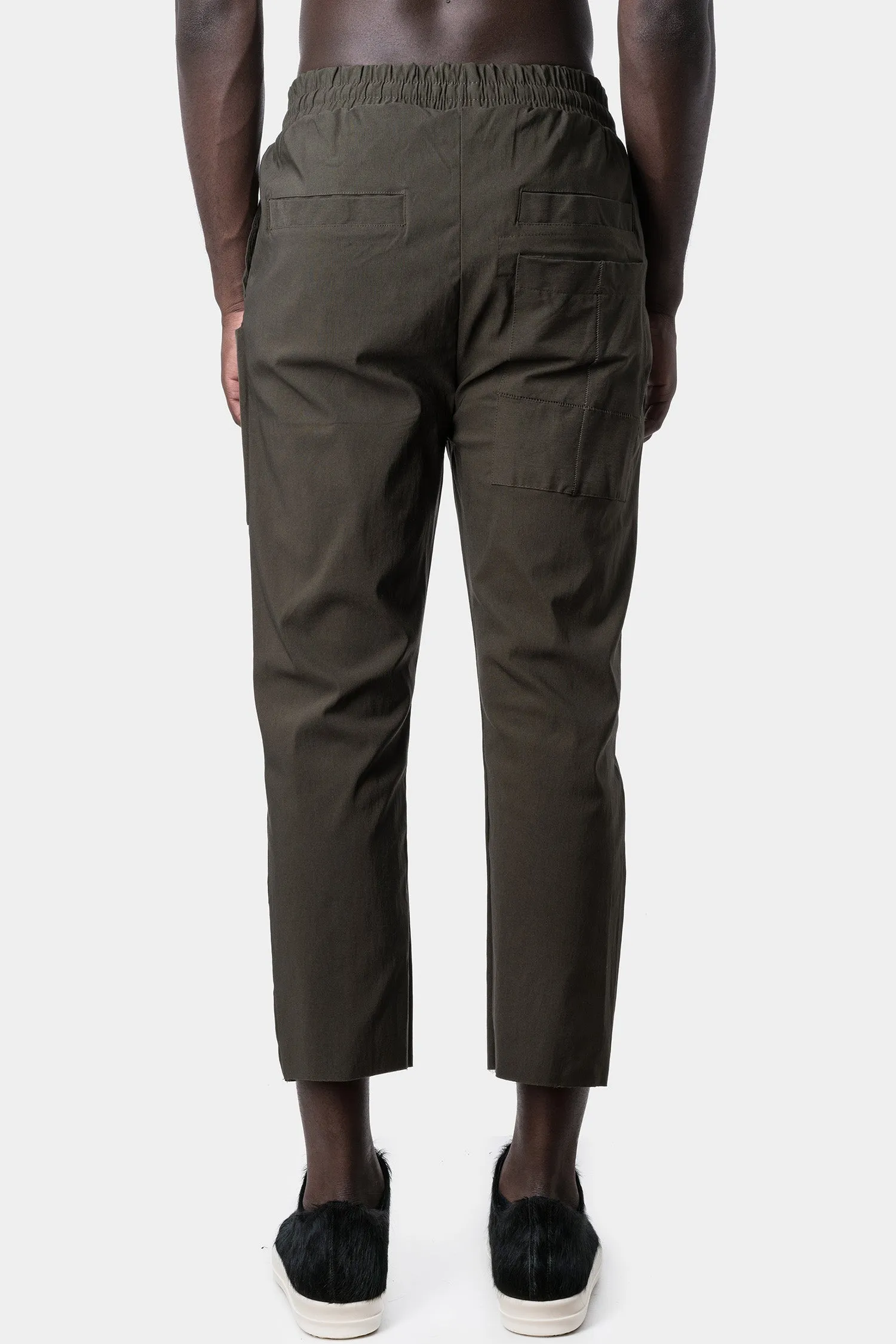 Regular crotch cropped trousers, Green