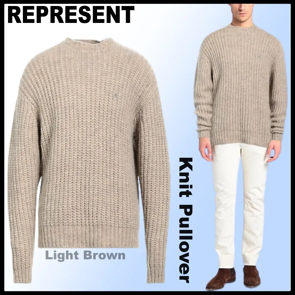 REPRESENT  |Pullovers Wool Street Style Long Sleeves Plain Logo Sweaters