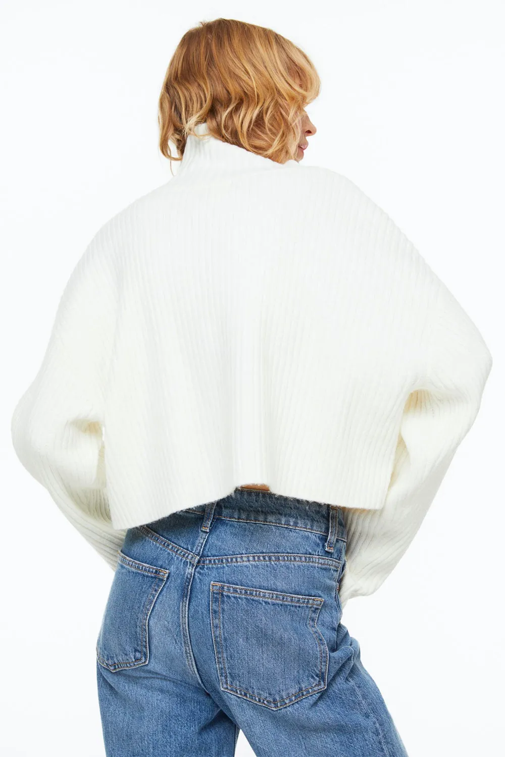 Ribbed Mock Turtleneck Sweater