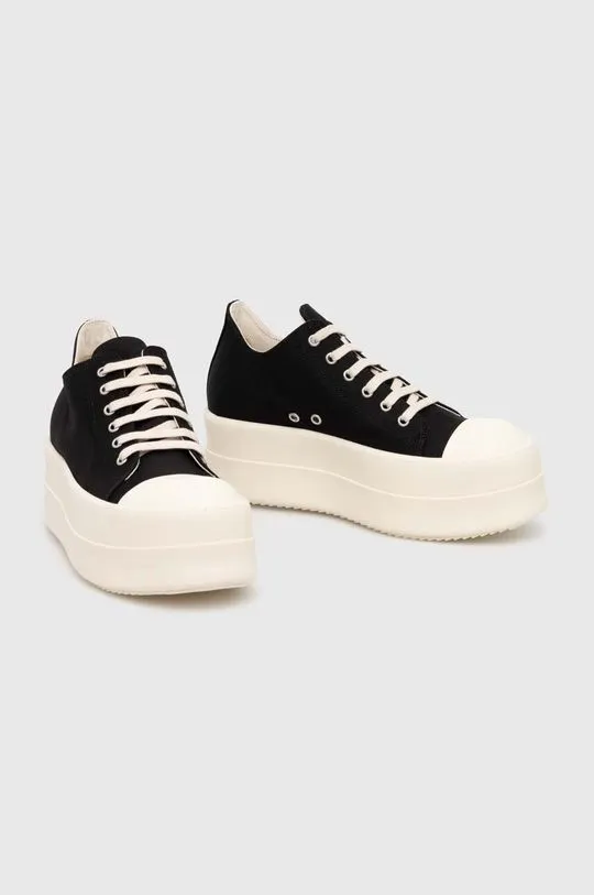 Rick Owens plimsolls Woven Shoes Double Bumper Low Sneaks men's black color DU01D1832.NDK.911