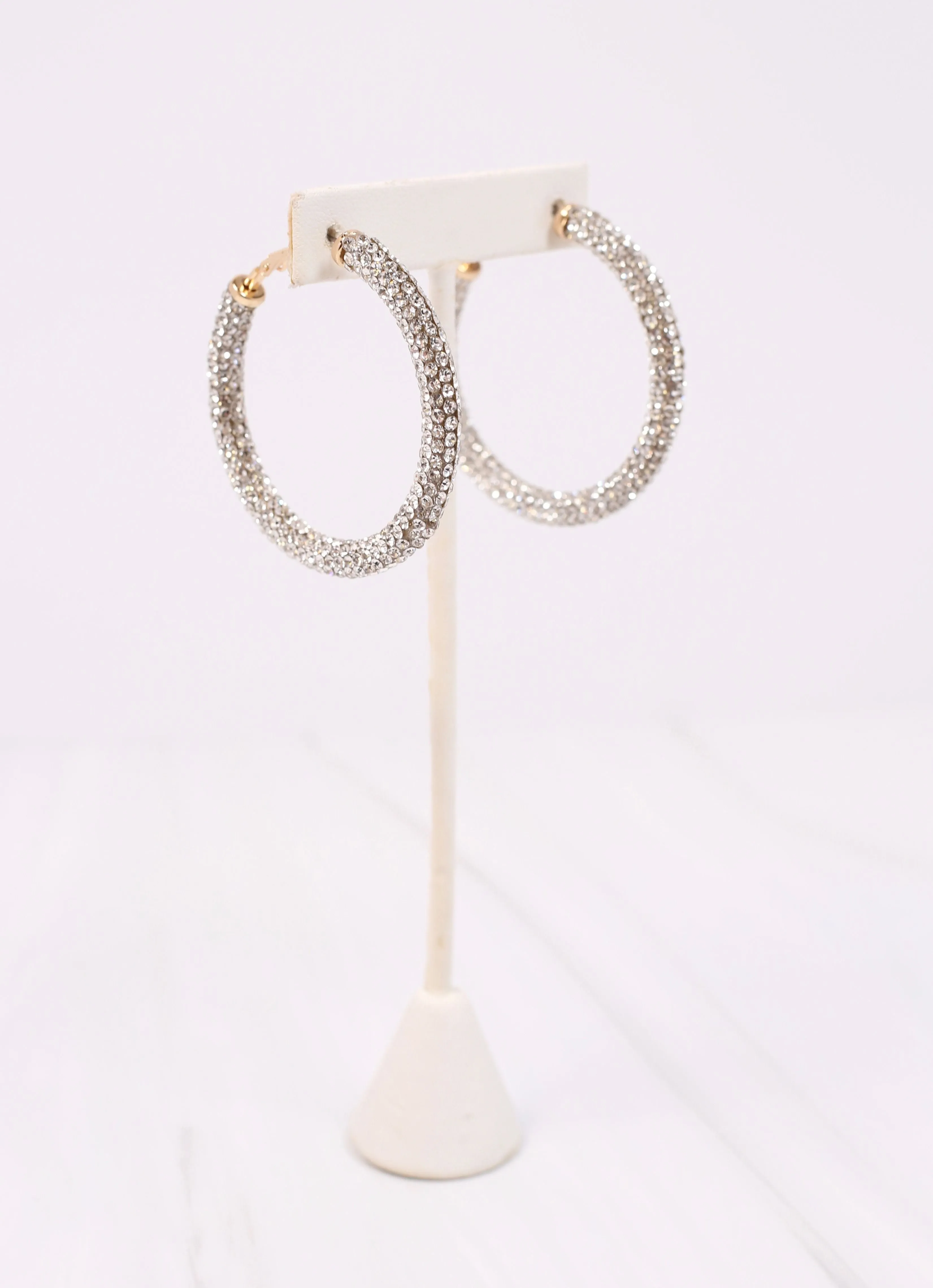 Rossellini Pave Hoop Earring CLEAR