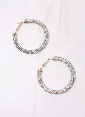 Rossellini Pave Hoop Earring CLEAR