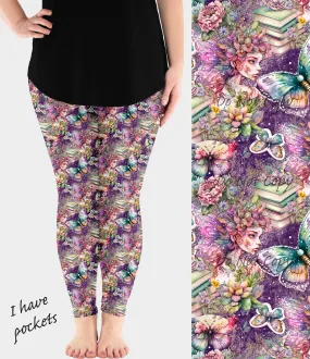 RTS - Fairy Books Leggings w/ Pockets