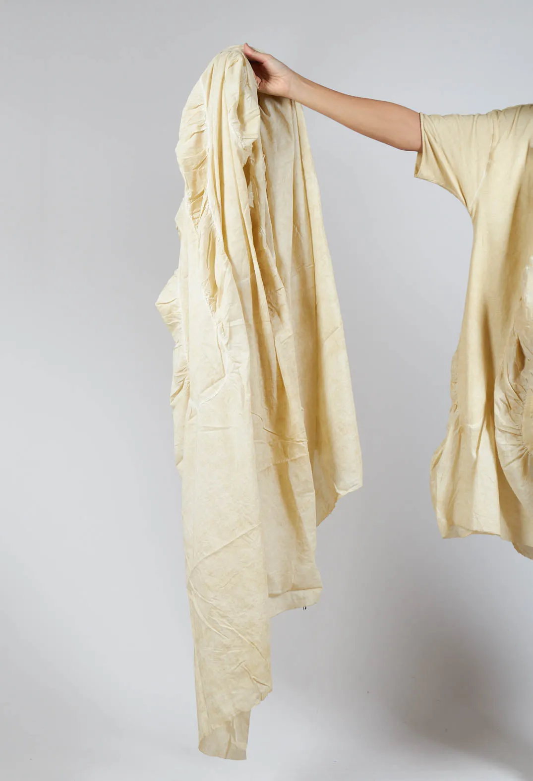 Ruched Cotton Scarf in Wax Cloud