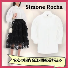 Simone Rocha  |Long Sleeves Cotton Oversized Shirts & Blouses