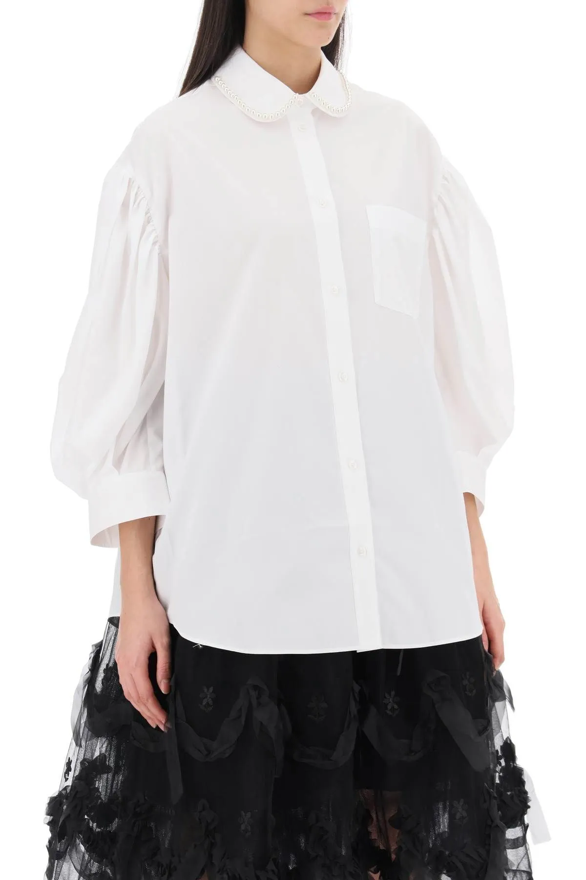 Simone Rocha  |Long Sleeves Cotton Oversized Shirts & Blouses