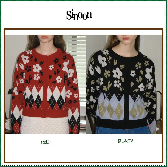 sinoon  |Street Style Long Sleeves Logo Outlet Cardigans