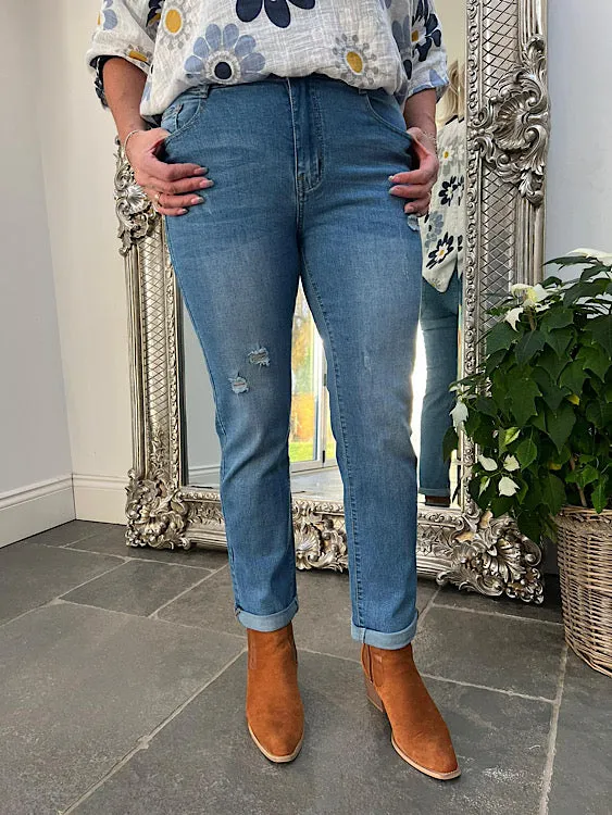 Straight Leg Denim Jeans