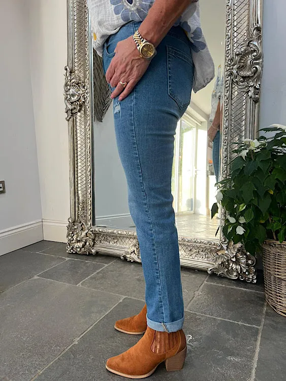 Straight Leg Denim Jeans