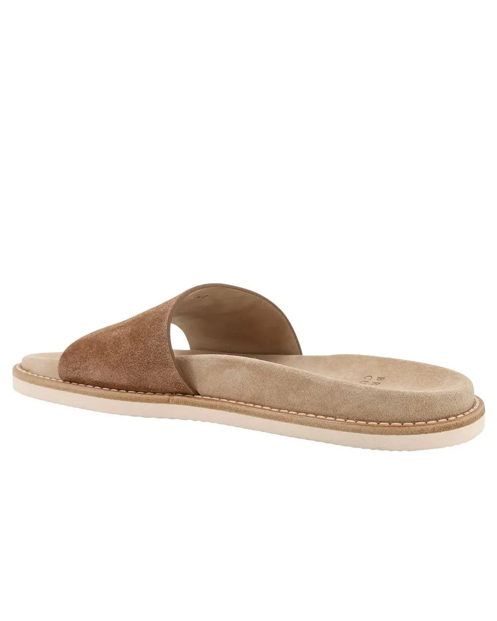 Suede Slide Sandals in Brown