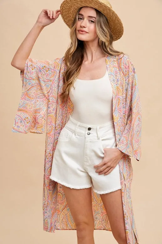 Sunny Paisley Kimono Cardigan