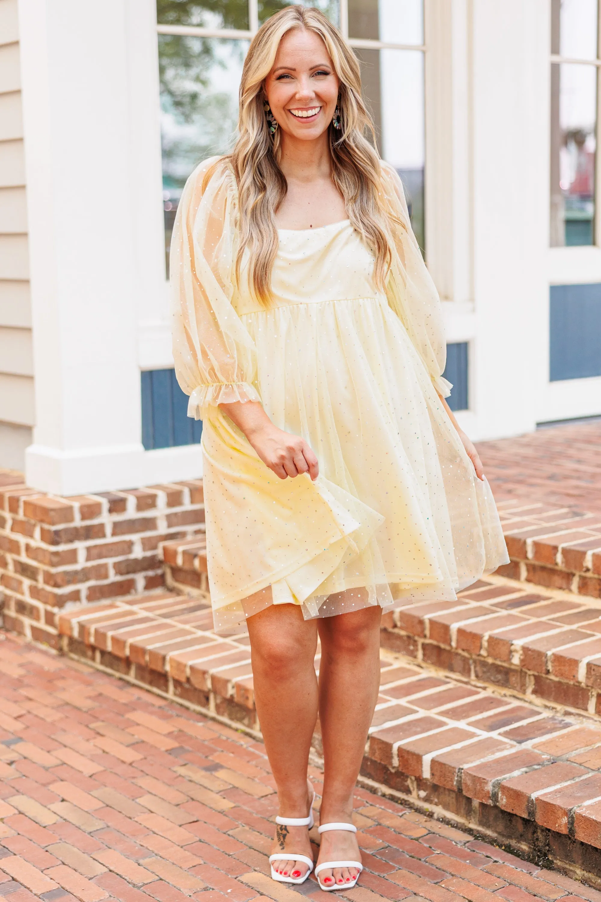 Sweet Evening Dress, Yellow