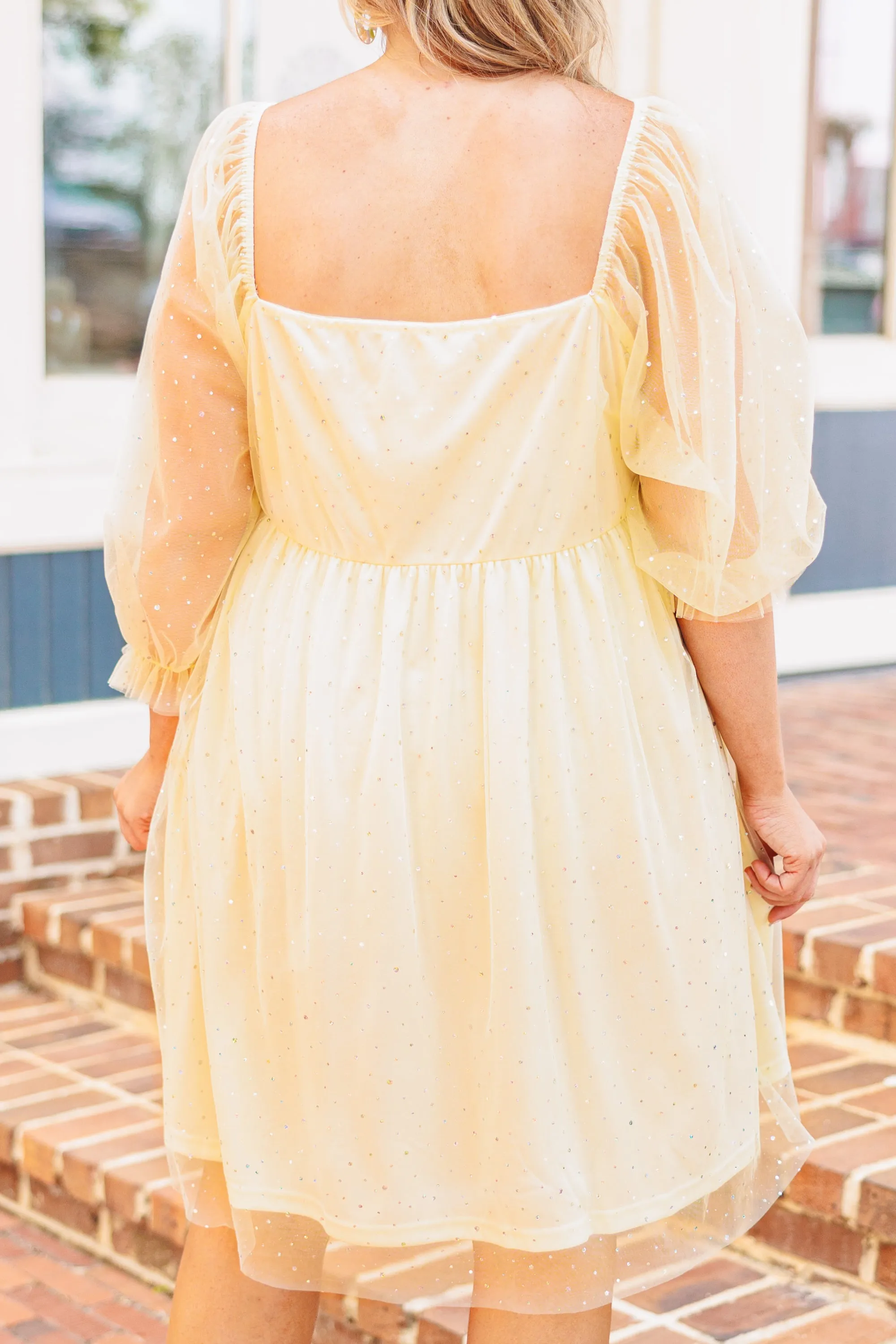 Sweet Evening Dress, Yellow