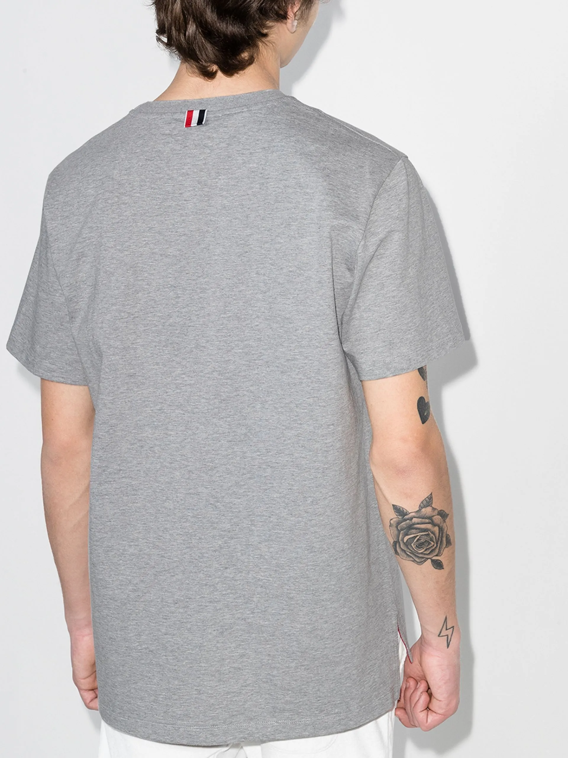 THOM BROWNE  |Crew Neck Pullovers U-Neck Plain Cotton Short Sleeves Logo