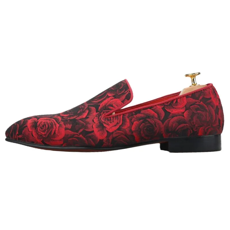 Three Dimensional Flower Jacquard Fabric Loafers