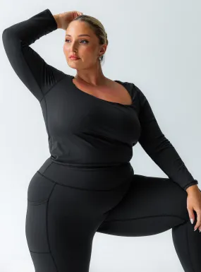 Thriving Activewear Top Black Curve