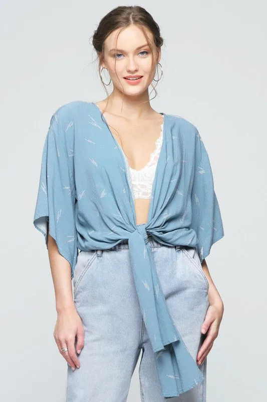 Tie Front Kimono Cardigan