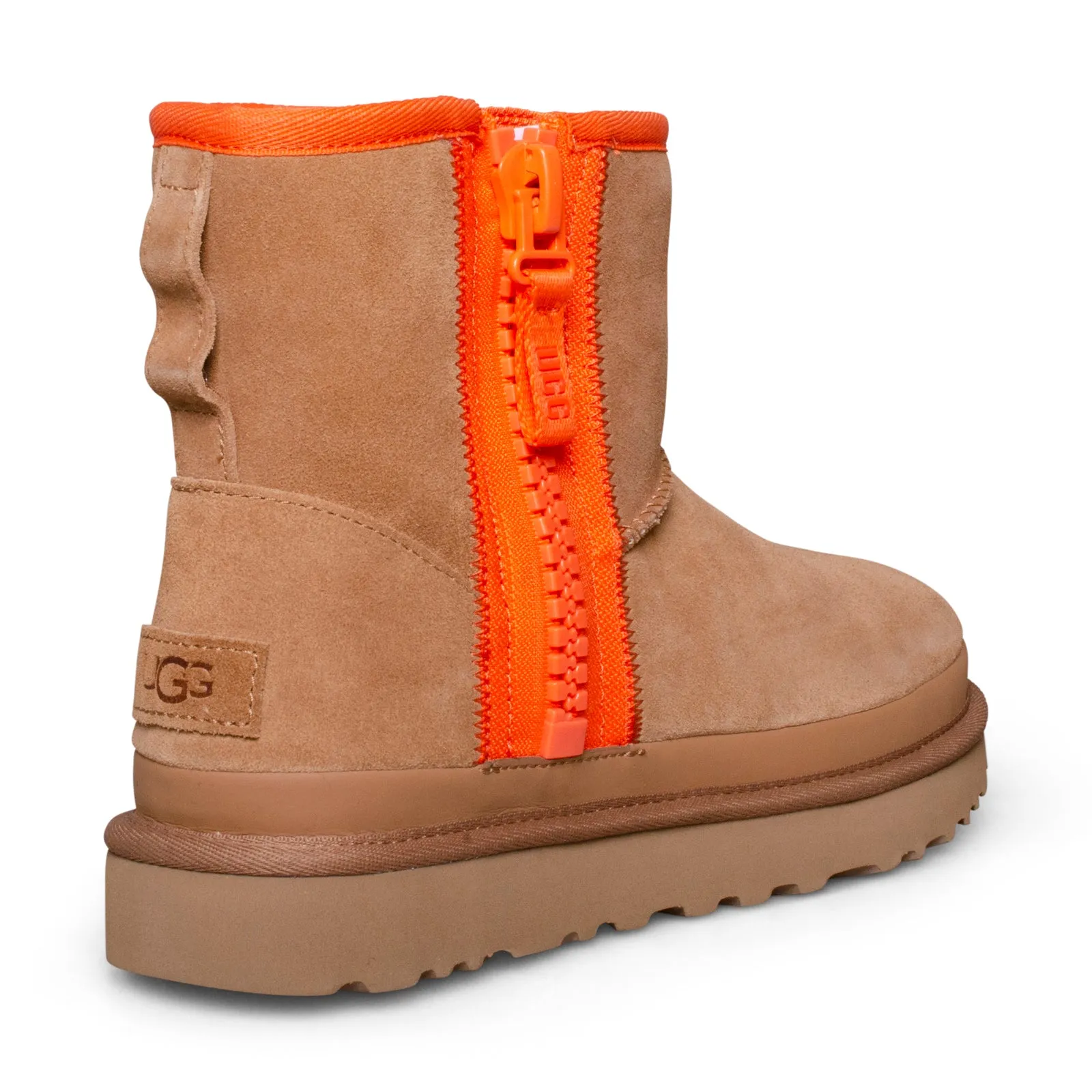 UGG Classic Mini Zipper Tape Logo Chestnut Boots - Women's