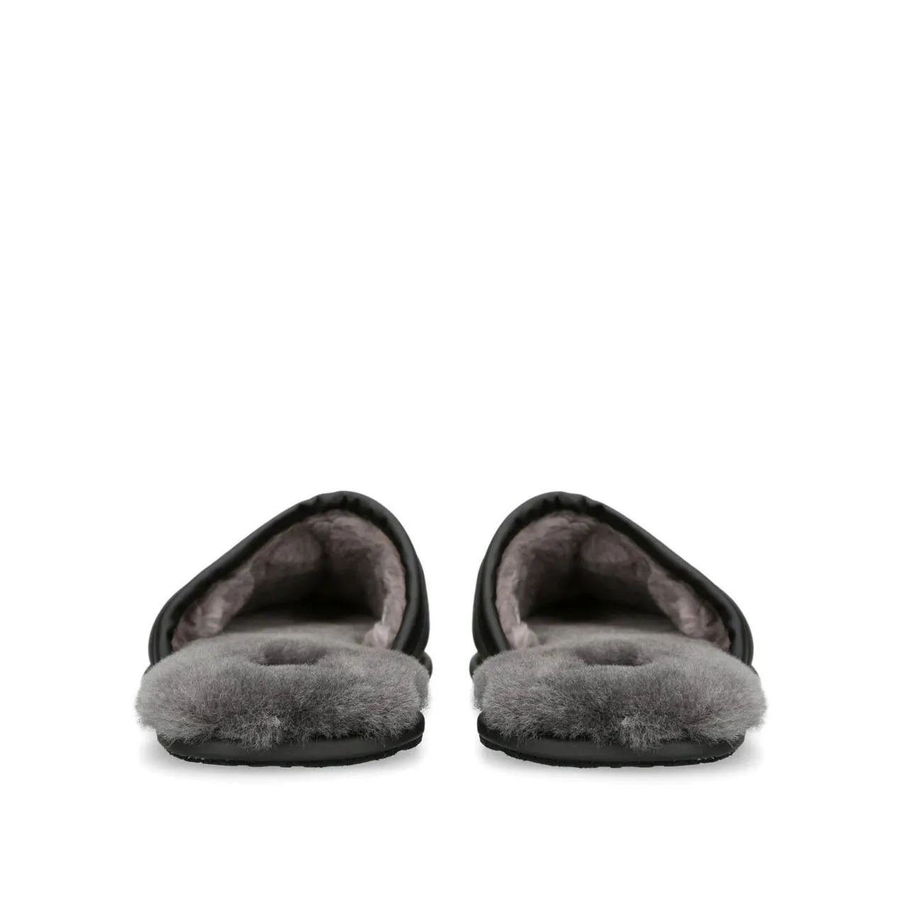 UGG Scuff Leather Slippers - BLACK