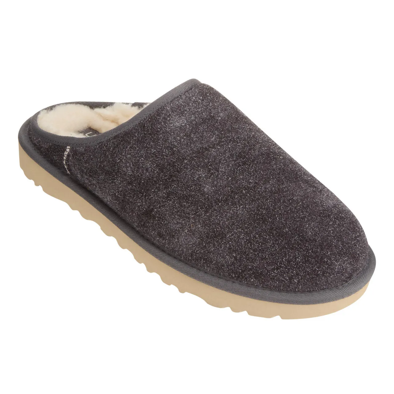 UGG Shaggy Suede Slippers - Dark Grey