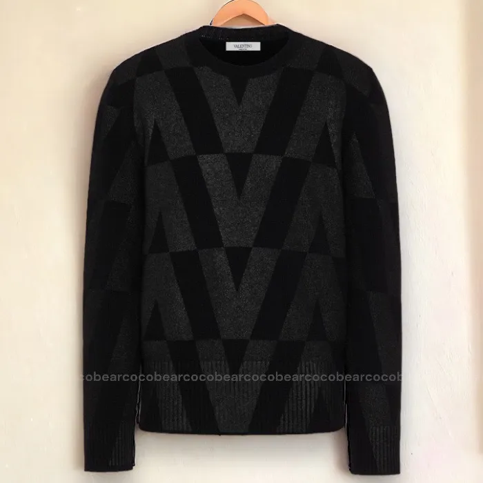 VALENTINO  |Pullovers Wool Street Style Long Sleeves Plain Logo Luxury