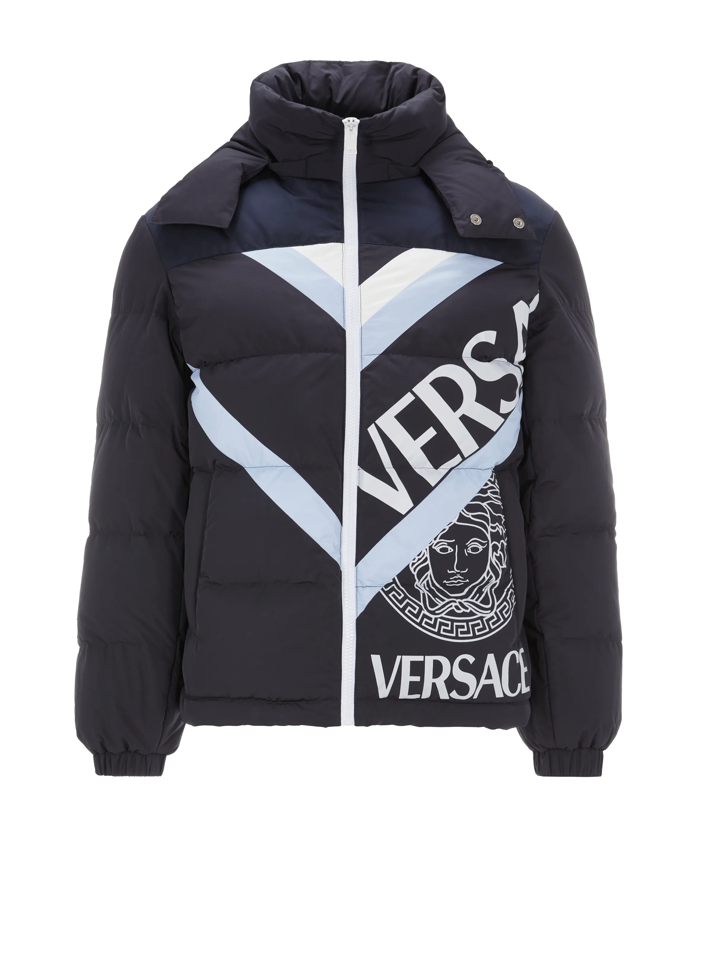 VERSACE  Printed down jacket - Blue