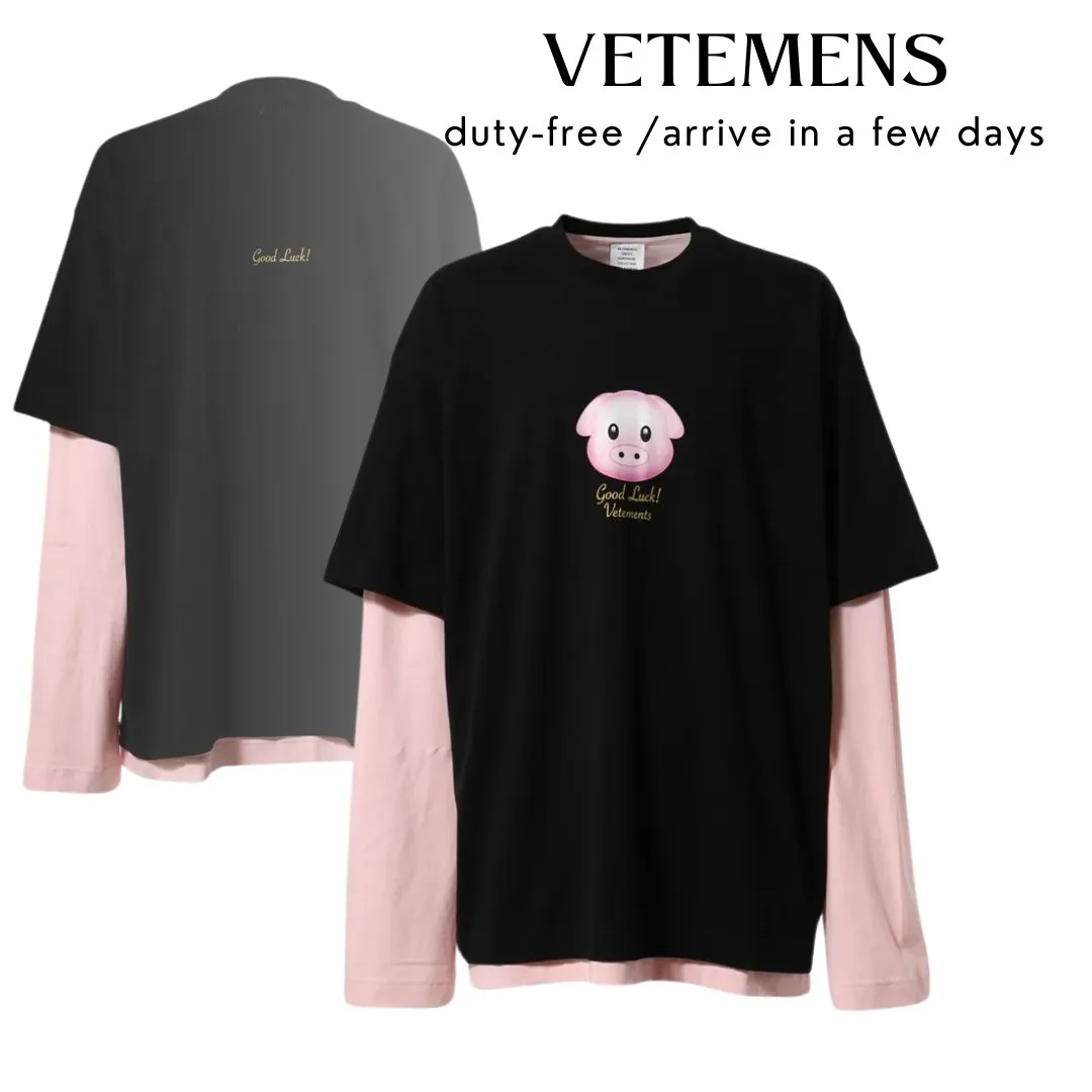 VETEMENTS  |Crew Neck Street Style Long Sleeves Cotton