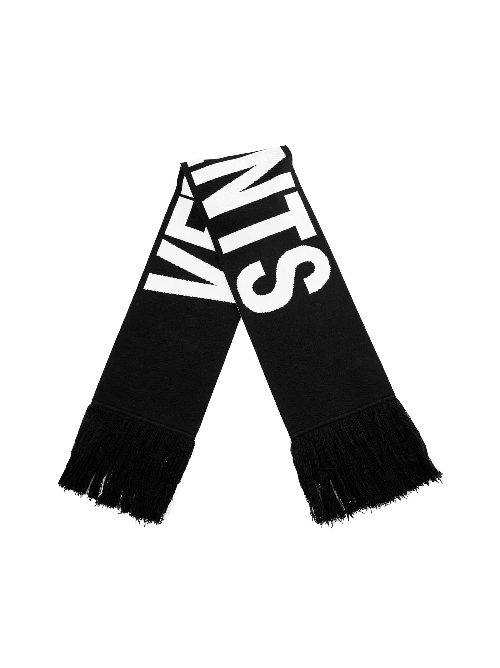 Vetements Logo Intarsia-Knitted Fringed Scarf