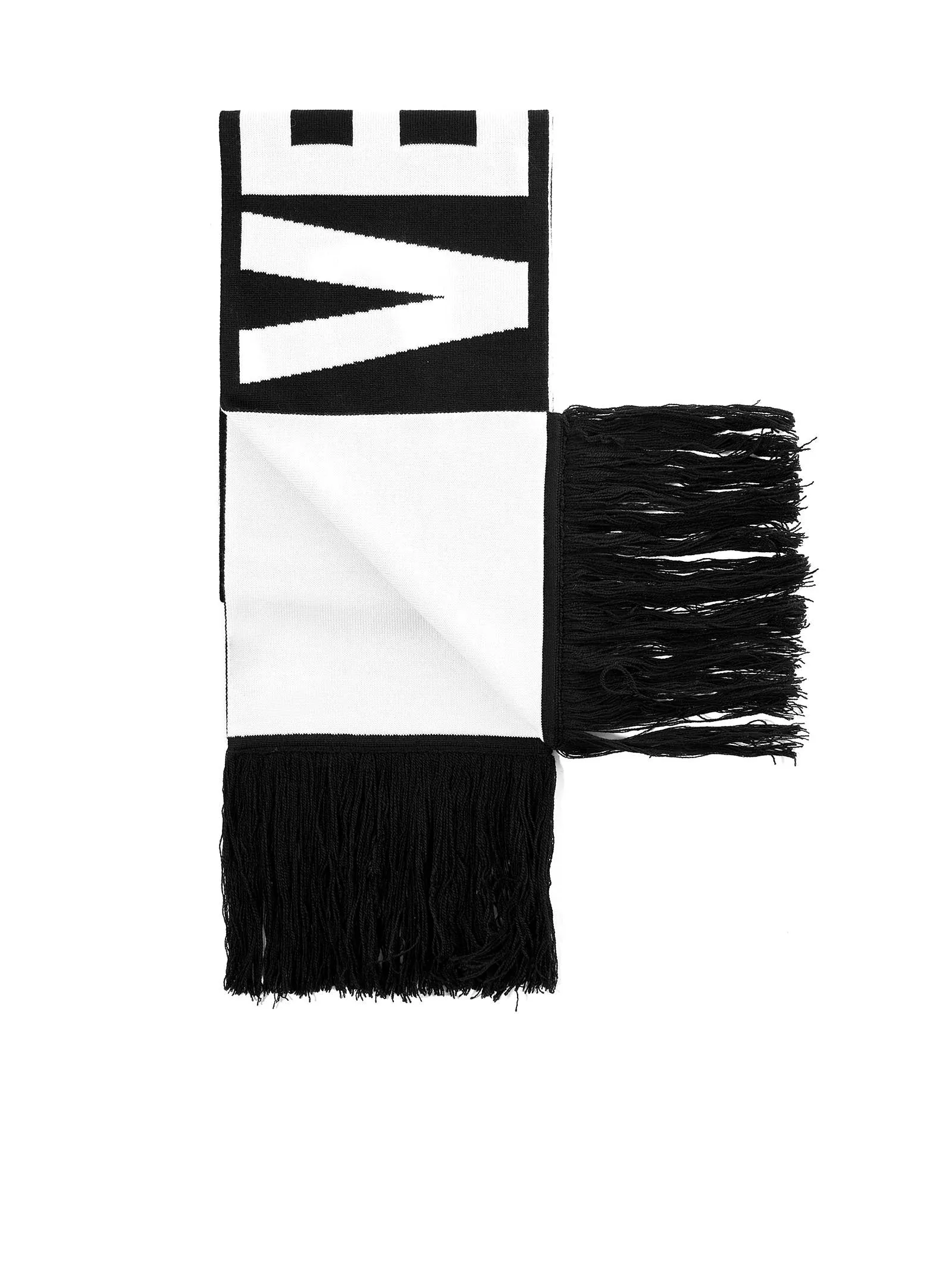 Vetements Logo Intarsia-Knitted Fringed Scarf