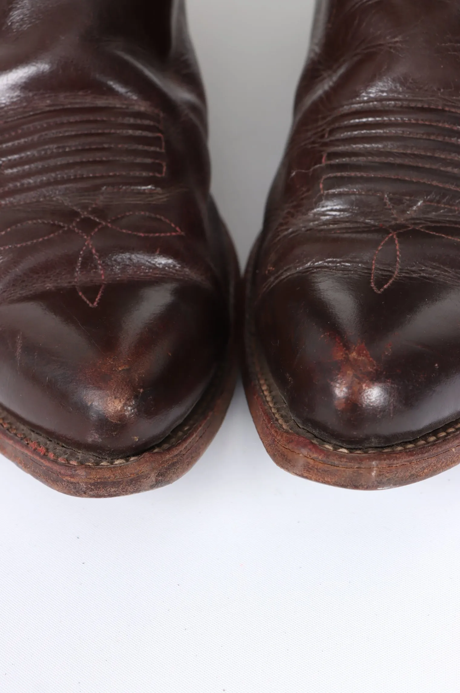 Vintage 'Lone Star' Brown Mahogany Leather Cowboy Boots (9)