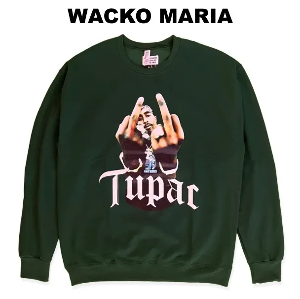 WACKO MARIA  |Crew Neck Pullovers Street Style Long Sleeves Cotton